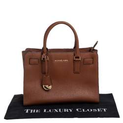 مملوكة مسبقًا MICHAEL Michael Kors Brown Saffiano Leather Dillon Tote