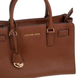 مملوكة مسبقًا MICHAEL Michael Kors Brown Saffiano Leather Dillon Tote