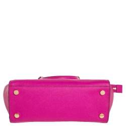 Pre Owned MICHAEL Michael Kors Fuchsia Saffiano Leather Large Selma Tote