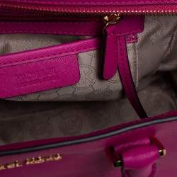 Pre Owned MICHAEL Michael Kors Fuchsia Saffiano Leather Large Selma Tote