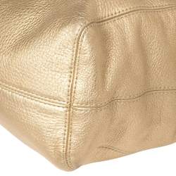 Pre Owned MICHAEL Michael Kors Metallic Gold Leather Jet Set Chain Tote