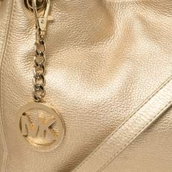 Pre Owned MICHAEL Michael Kors Metallic Gold Leather Jet Set Chain Tote