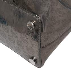 Pre Owned MICHAEL Michael Kors Metallic Signature Metallic Leather Cindy Satchel