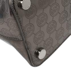 Pre Owned MICHAEL Michael Kors Metallic Signature Metallic Leather Cindy Satchel