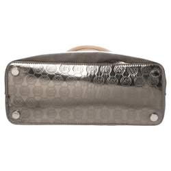 Pre Owned MICHAEL Michael Kors Metallic Signature Metallic Leather Cindy Satchel