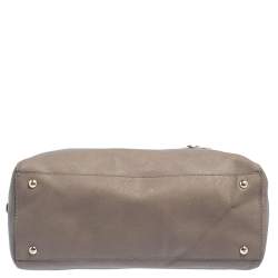 Pre Owned MICHAEL Michael Kors Dark Beige Leather Dome Satchel
