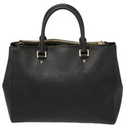 Pre Owned MICHAEL Michael Kors Black Saffiano Leather Large Sutton Tote