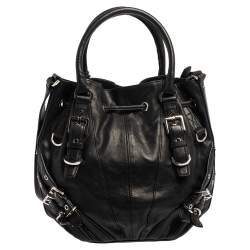 مملوكة مسبقًا حقيبة كتف مايكل مايكل كورس ميلا جلد أسود