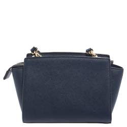 مملوكة مسبقًا حقيبة كروس مايكل مايكل كورس سيلما جلد أزرق كحلي صغيرة