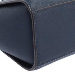 مملوكة مسبقًا حقيبة كروس مايكل مايكل كورس سيلما جلد أزرق كحلي صغيرة