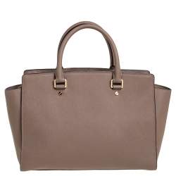 Pre Owned حقيبة ساتشل مايكل مايكل كورس سيلما جلد بني كبيرة