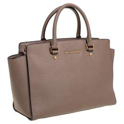 Pre Owned حقيبة ساتشل مايكل مايكل كورس سيلما جلد بني كبيرة