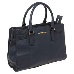 Pre Owned حقيبة يد مايكل مايكل كورس ديلون جلد سافيانو كحلي