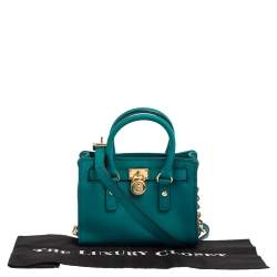 مملوكة مسبقًا MICHAEL Michael Kors Green Leather Mini Hamilton Crossbody Bag
