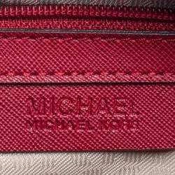 مملوكة مسبقًا حقيبة مايكل مايكل كورس "سيلما" جلد أحمر مرصعة متوسطة