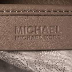 Pre Owned Michael Michael Kors Dark Beige Leather Jet Set Chain Hobo
