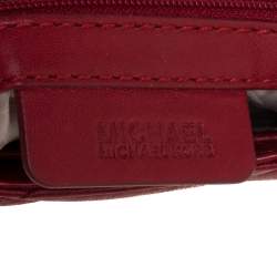 Pre Owned MICHAEL Michael Kors Red Leather Flap Shoulder Bag
