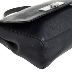 Pre Owned MICHAEL Michael Kors Black Leather Callie Top Handle Bag