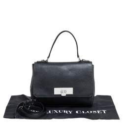 Pre Owned MICHAEL Michael Kors Black Leather Callie Top Handle Bag
