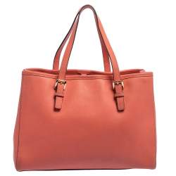 مملوكة مسبقًا MICHAEL Michael Kors Coral Saffiano Leather Medium Jet Set East West Tote 