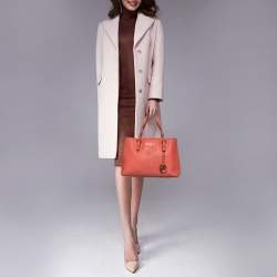 مملوكة مسب قًا MICHAEL Michael Kors Coral Saffiano Leather Medium Jet Set East West Tote 