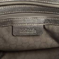Pre Owned MICHAEL Michael Kors Metallic Silver Leather Medium Selma Satchel