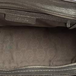 Pre Owned MICHAEL Michael Kors Metallic Silver Leather Medium Selma Satchel