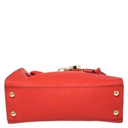 Pre Owned MICHAEL Michael Kors Red Leather Medium Hamilton East West Tote