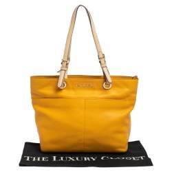 Pre Owned MICHAEL Michael Kors Mustard Soft Leather Bedford Tote