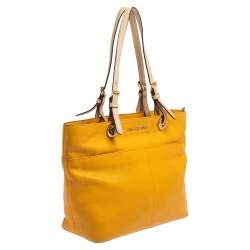 Pre Owned MICHAEL Michael Kors Mustard Soft Leather Bedford Tote