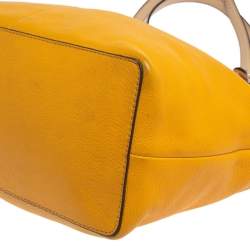 Pre Owned MICHAEL Michael Kors Mustard Soft Leather Bedford Tote