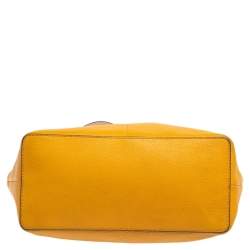 Pre Owned MICHAEL Michael Kors Mustard Soft Leather Bedford Tote