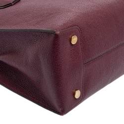 Pre Owned MICHAEL Michael Kors Plum Grained Leather Large Mercer Tote