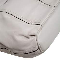مملوكة مسبقًا  Michael Kors White Leather Moxley Satchel