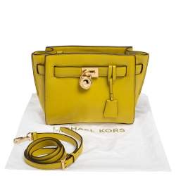 Pre Owned MICHAEL Michael Kors Citrine Leather Hamilton Crossbody Bag