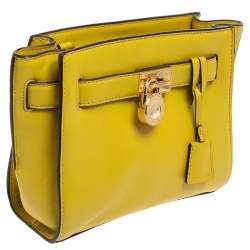 Pre Owned MICHAEL Michael Kors Citrine Leather Hamilton Crossbody Bag