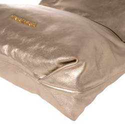 مملوكة مسبقًا MICHAEL Michael Kors Gold Leather Daria Fold Over Clutch 