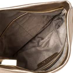 مملوكة مسبقًا MICHAEL Michael Kors Gold Leather Daria Fold Over Clutch 