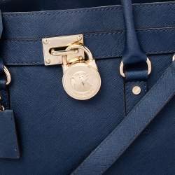 Pre Owned MICHAEL Michael Kors Blue Leather Hamilton Tote