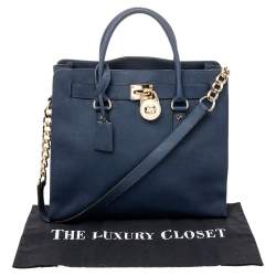 Pre Owned MICHAEL Michael Kors Blue Leather Hamilton Tote