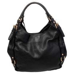 Pre Owned Michael Michael Kors Black Leather Bedford Hobo