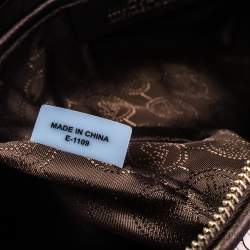 Pre Owned MICHAEL Michael Kors Gold Sequins and Leather Medium Grayson Boston Bag