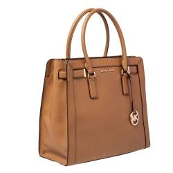 Pre Owned حقيبة يد توتس مايكل مايكل كورس ديلون جلد بني فاتح