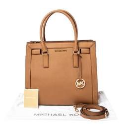 Pre Owned حقيبة يد توتس مايكل مايكل كورس ديلون جلد بني فاتح