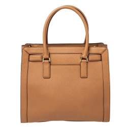 Pre Owned حقيبة يد توتس مايكل مايكل كورس ديلون جلد بني فاتح