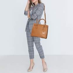 Pre Owned حقيبة يد توتس مايكل مايكل كورس ديلون جلد بني فاتح