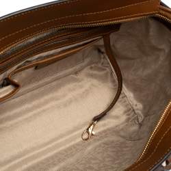 Pre Owned MICHAEL Michael Kors Brown Saffiano Leather Large Selma Tote