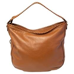 Pre Owned MICHAEL Michael Kors Brown Leather Tassel Hobo