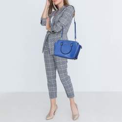 مملوكة مسبقًا حقيبة يد توتس مايكل مايكل كورس سيلما جلد أزرق متوسطة