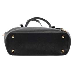 Pre Owned MICHAEL Michael Kors Black Leather Medium Jet Set Top Zip Tote